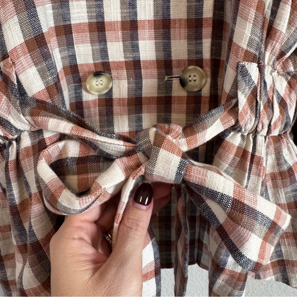 Veronica Beard Lin Plaid Belted Peplum Blazer Jacket Size Small - Picture 5 of 12